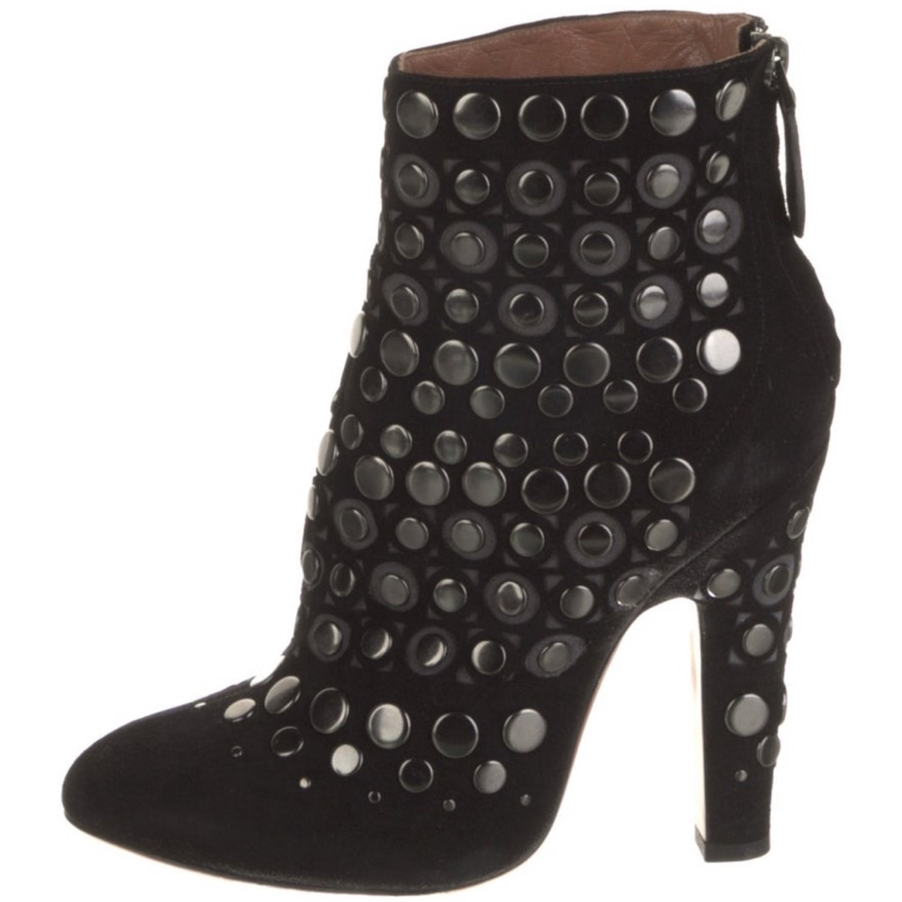 Alaia Black Studded Ankle Boots